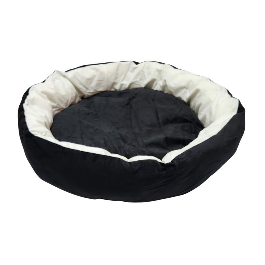 Cama Cucha Nido Deutech Para Perros Y Gatos Diametro 60Cm Negro Y Blanco