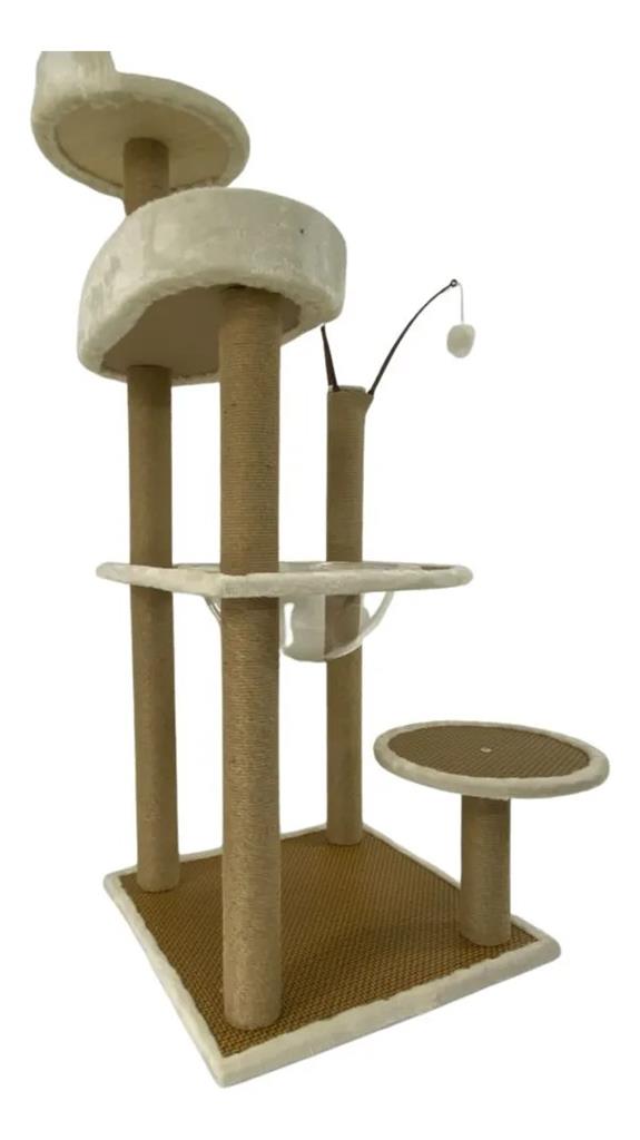 RASCADOR DEUTECH TORRE PARA GATOS MARRON Y BLANCO