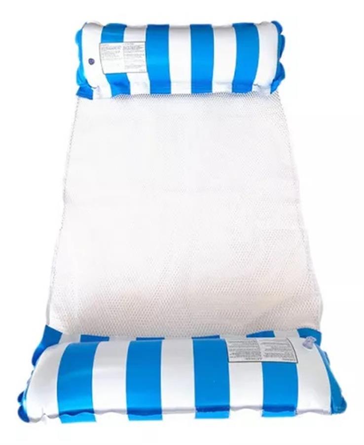 INFLABLE HAMACA SOFA DEUTECH AZUL Y BLANCO PACK X4