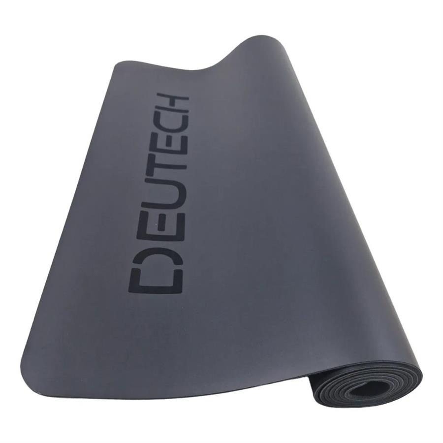 Colchoneta Caucho Mat Pro NBR Fitness Deutech Negra Con Correa 183x68x0.4Cm