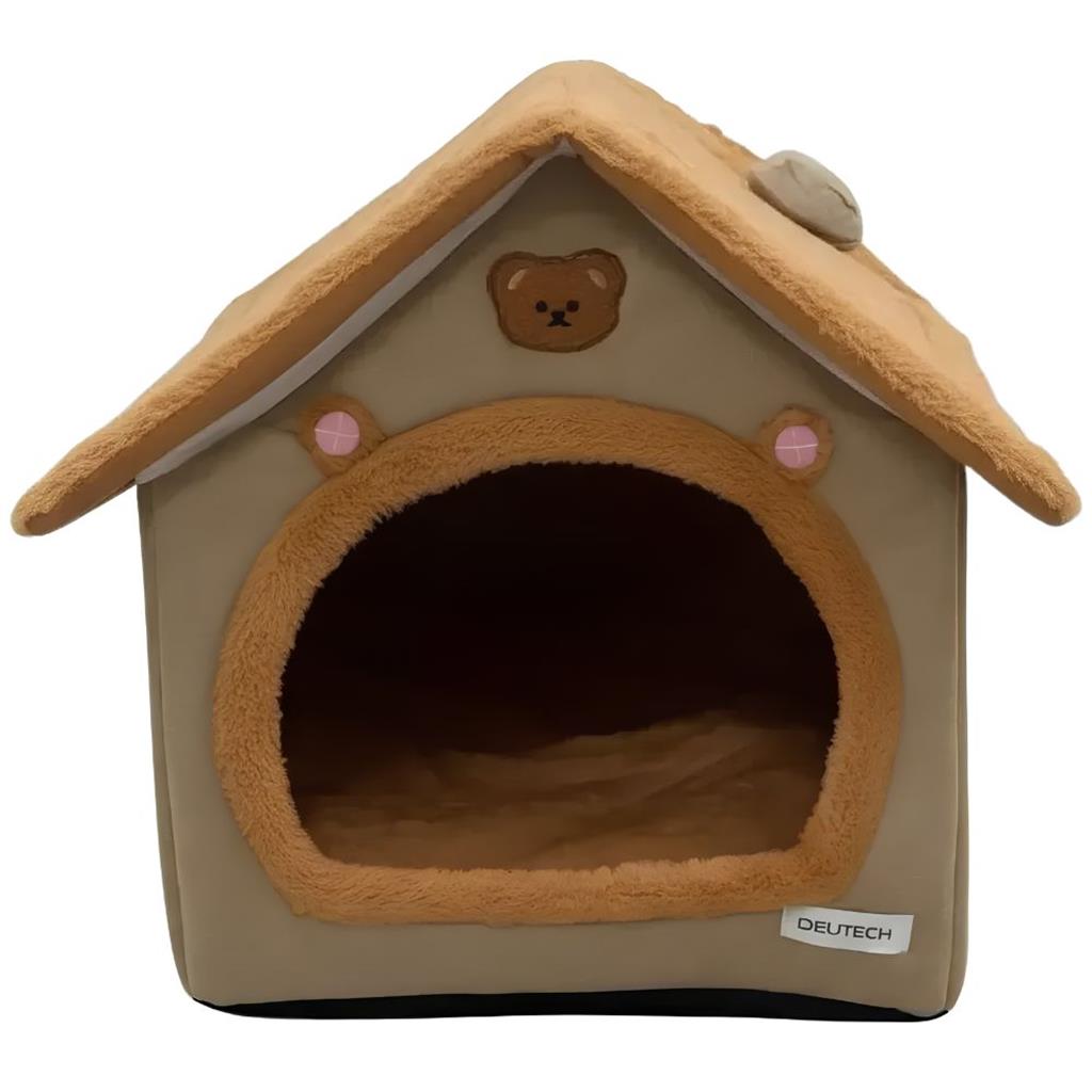 CAMA CUCHA CERRADA DEUTECH FORMA CASA PARA MASCOTAS PEQUEÑAS (PERRO - GATO)