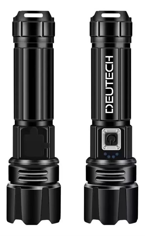 LINTERNA DEUTECH 2606 TACTICA LED XHP70 ALUMINIO REC. USB 2000L 160M + LLAVERO LINTERNA C/ESTUCHE