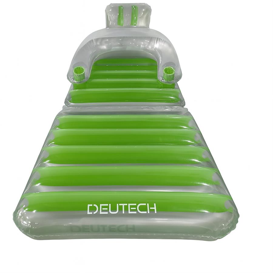 Colchoneta Sillon Inflable Para Pileta Deutech Apoyavasos Verde