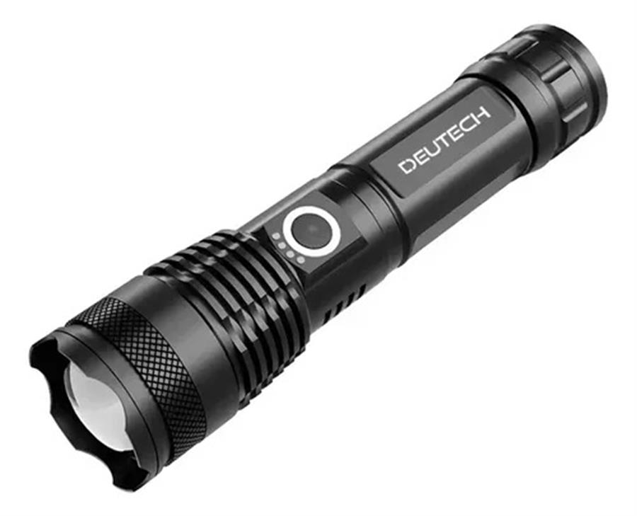 LINTERNA DEUTECH 2609 TACTICA LED XHP50 ALUMINIO REC. USB 1500L 300M + LLAVERO LINTERNA C/ESTUCHE