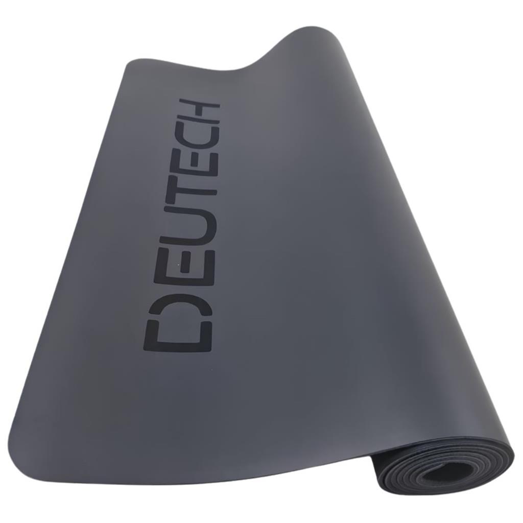 Colchoneta Caucho Mat Pro NBR Fitness Deutech Negra Con Correa 183x68x0.4Cm