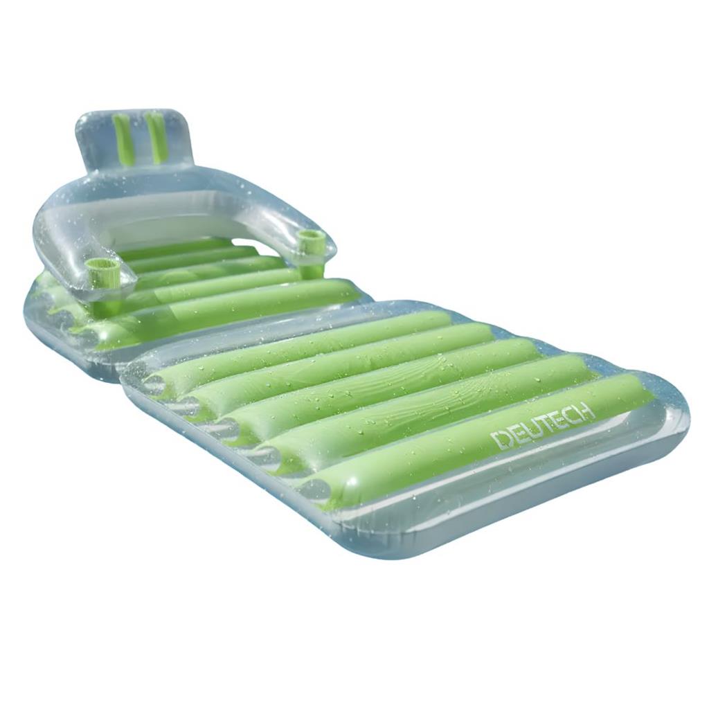 Colchoneta Sillon Inflable Para Pileta Deutech Apoyavasos Verde