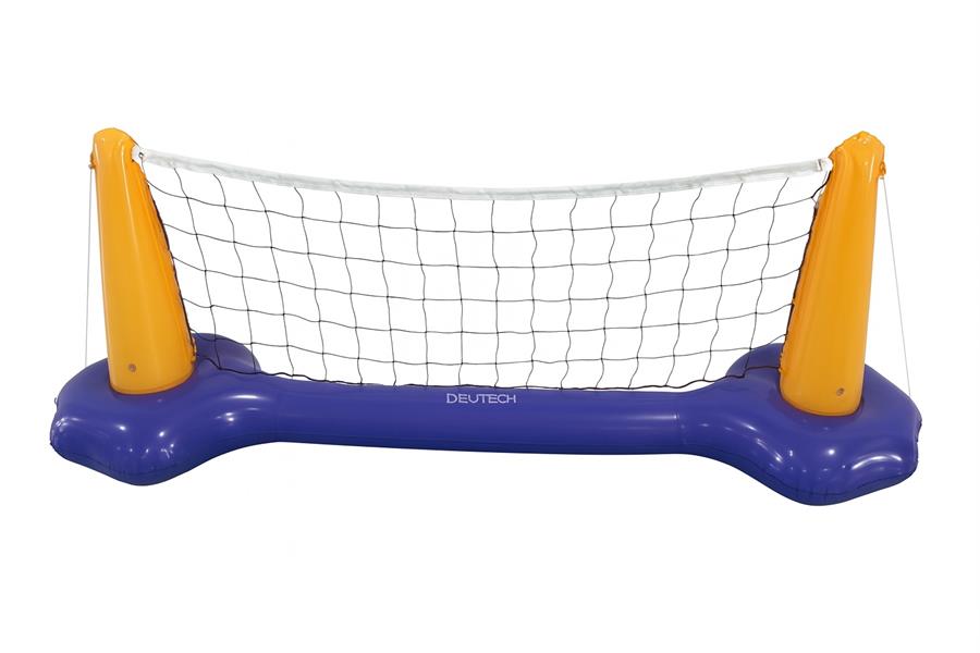 Juguete Set Inflable Red Voley Pileta + Pelota Deutech Naranja