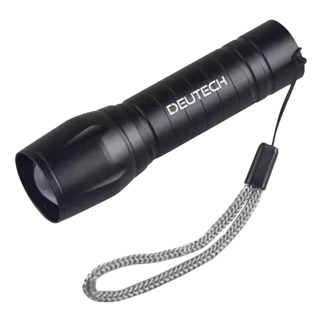 LINTERNA DEUTECH 1402 MINI TACTICA LED ALUMINIO RECARGABLE USB 200L 100M C/ESTUCHE