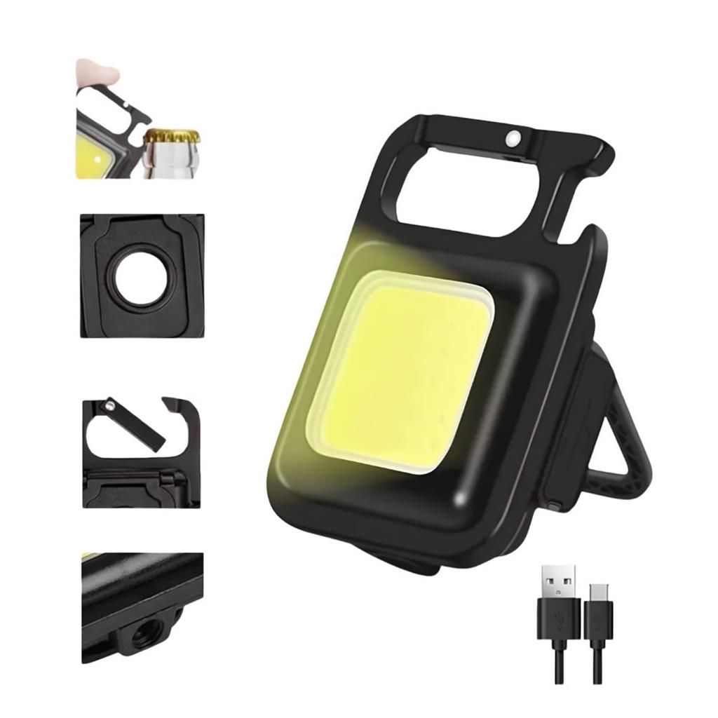 KIT LINTERNA VINCHA + LLAVERO COB DEUTECH RECARGABLE