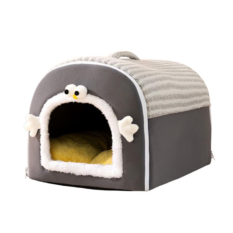 Cama Cucha Cerrada Deutech Ojitos -XXL 75X50X50Cm Gris