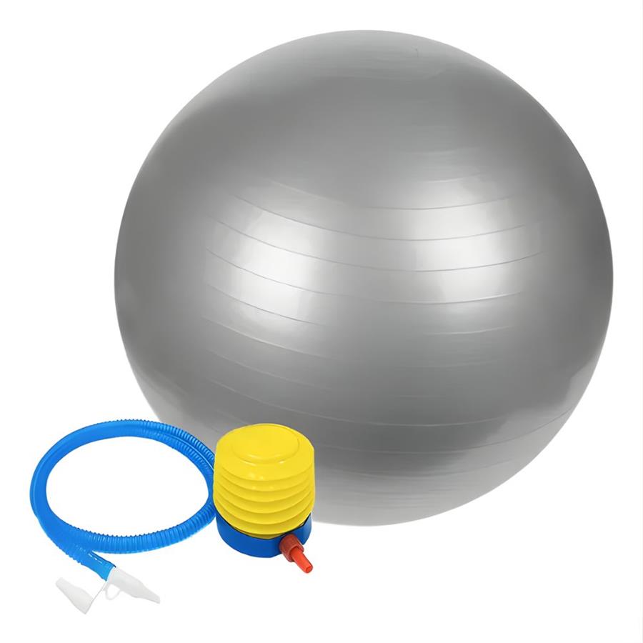 Pelota Pilates Yoga Esferodinamia Reforzada 55Cm e Inflador Gris
