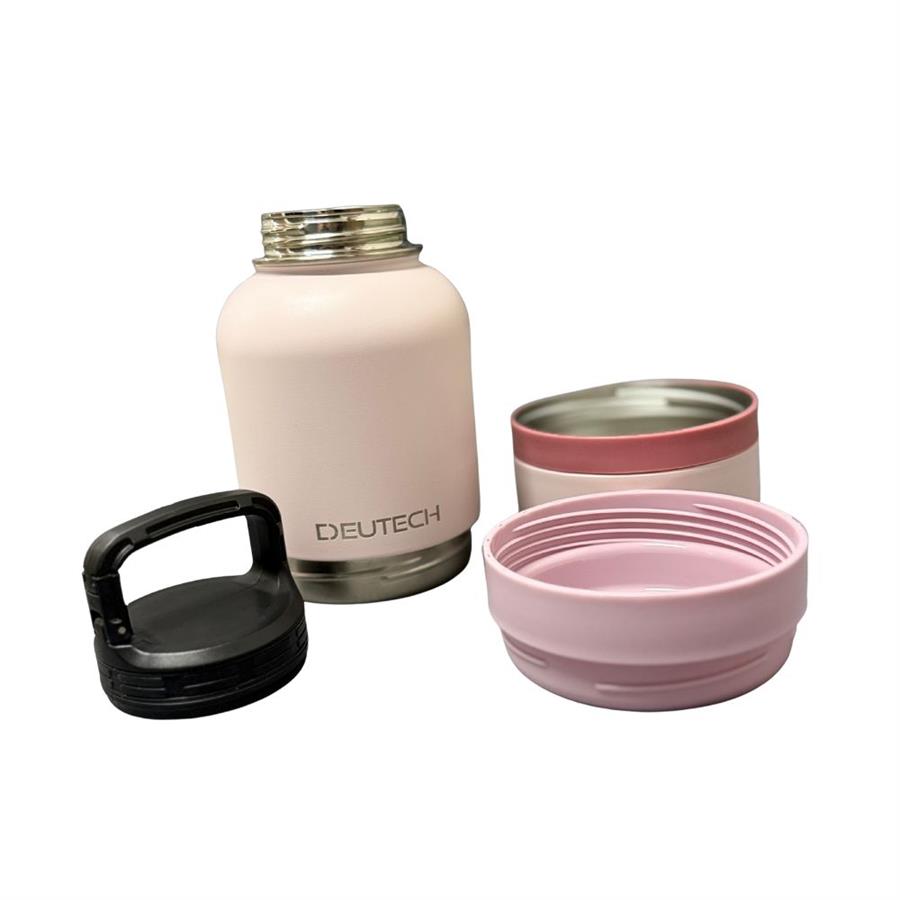 Botella Bebedero 3 en 1 Dispenser Portatil Pero Gato Rosa